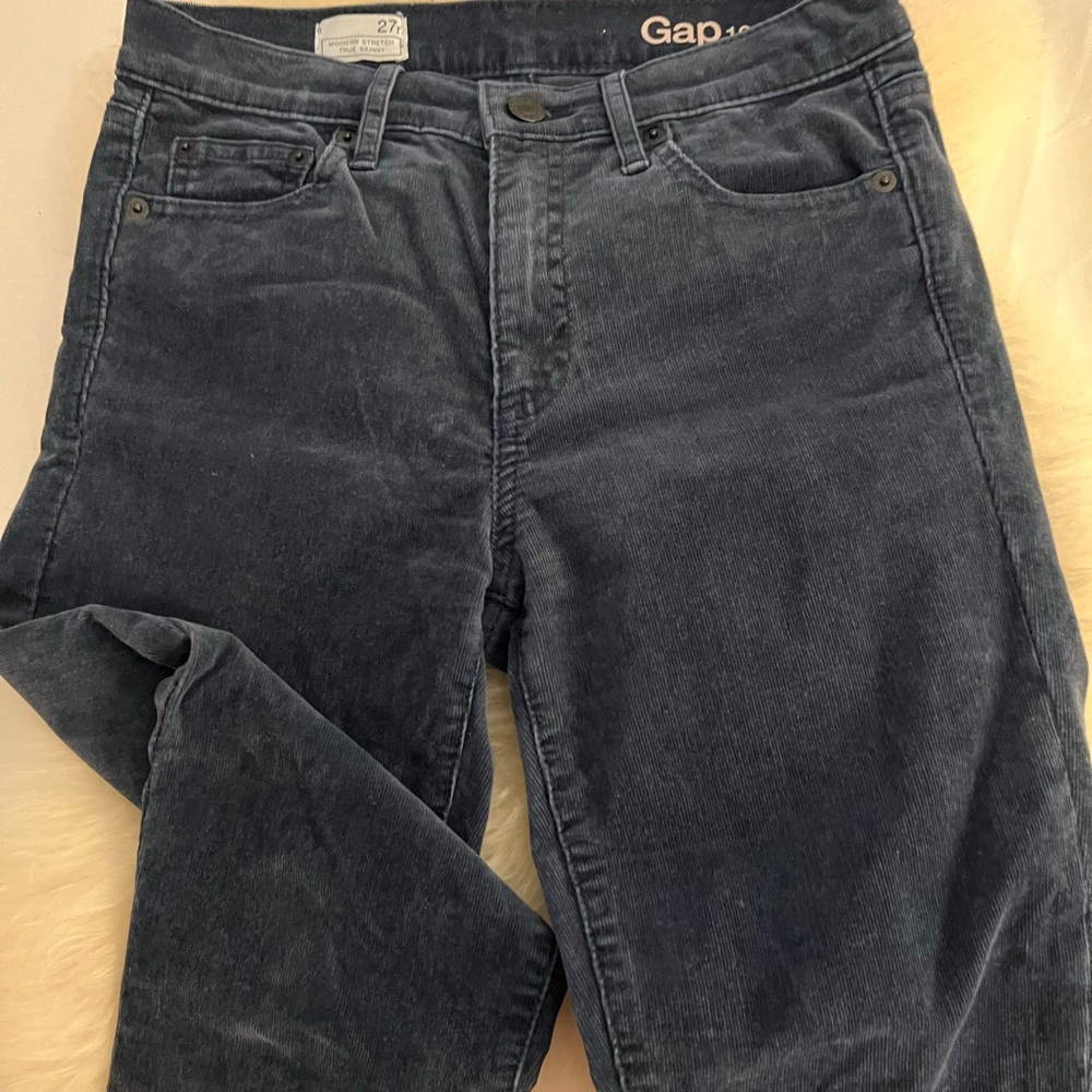 Gap 1969, gray blue soft, corduroys size 27 regular modern stretch skinny